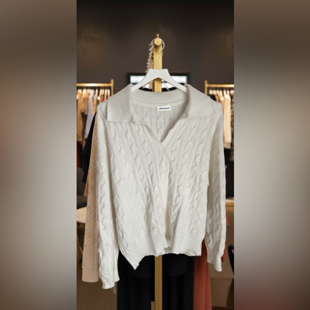 Cable Knit Cream Sweater